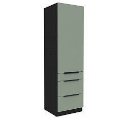 Kuchyňská skříň ARIA - 60 DKS-210 3S 1F, Černá/Aquamarine