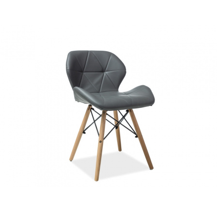 Jedálenská stolička MATIAS, sivá/bukové drevo