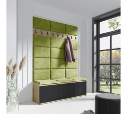 Predsieňová stena EMI 6, Trinity 12/Artisan + Black