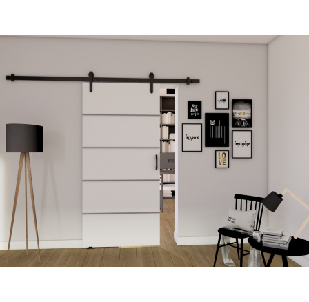 Posuvné dvere LOFT B100, biela/čierna