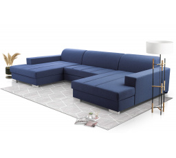 Rohová sedacia súprava v tvare U Miriam tmavomodrá