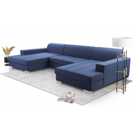 Rohová sedacia súprava v tvare U Miriam tmavomodrá