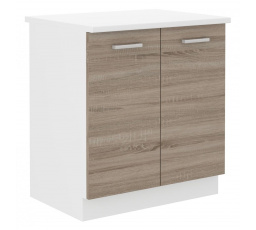 Kuchynská skrinka Dalton 80-D-2F-ZB biela/dub sonoma truffle