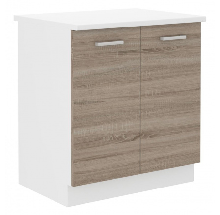 Kuchynská skrinka Dalton 80-D-2F-ZB biela/dub sonoma truffle