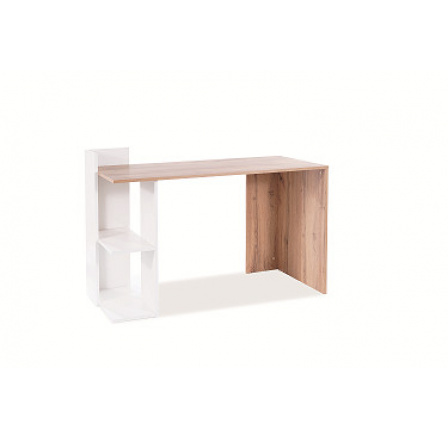 BARBORA 1 - Pracovný stôl, laminovaný dub wotan/biela (S) (B001DWBM=1balenie) (K150)