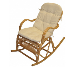 Klasické hojdacie kreslo medové - béžový obložený vankúš