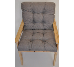 Poduška na záhradné kreslo s nízkym operadlom - látka sivý melír