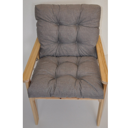 Poduška na záhradné kreslo s nízkym operadlom - látka sivý melír