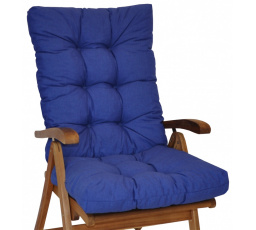 Vankúš pre vysoké záhradné kreslo z teakového dreva - látka tmavomodrá
