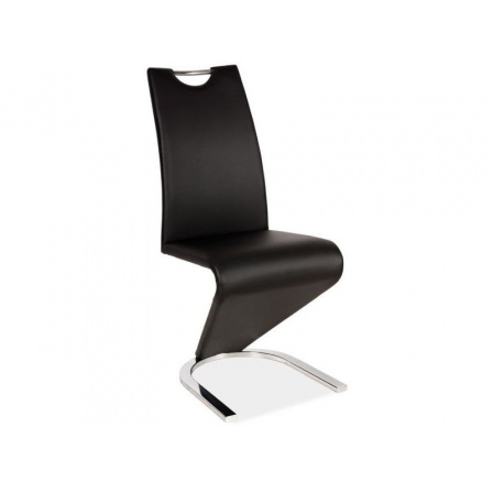 Jedálenská stolička H090, chróm/čierna ekokoža