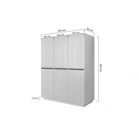 Skriňa Nicole 150 cm s kontajnerom - szalwia MDF / zlote uchwyty