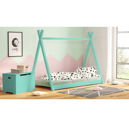 posteľ dzieciece drewniane Tipi - 190x90, Turquoise - Koniec série