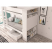 Dvojlôžková poschodová posteľ s matracmi GARET 180x80 Biela+Šedá