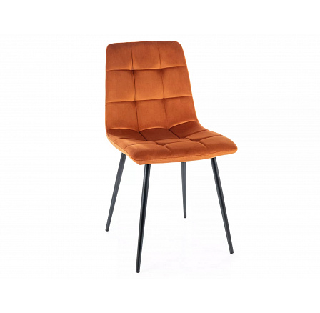 Jedálenská stolička MILA VELVET, škoricový Bluvel 4215/čierny mat Jedálenská stolička MILA VELVET, škoricový Bluvel 4215/čierny mat
