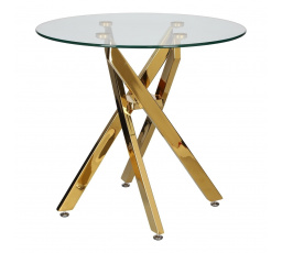 Konferenčný stolík Amber 60 cm priehľadný/zlatý