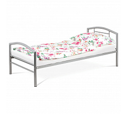 Jednolôžková posteľ 90x200 cm, kovový sivý lesk