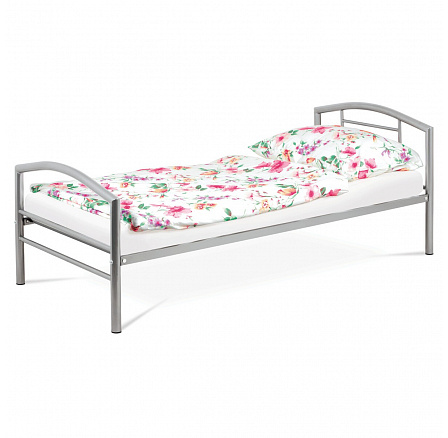 Jednolôžková posteľ 90x200 cm, kovový sivý lesk Jednolôžková posteľ 90x200 cm, kovový sivý lesk