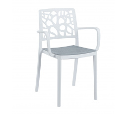 Stolička biela so sivým sedákom K33-FXJG