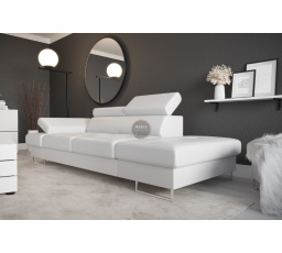 Sofa GALAXY II leňoška 235 cm prírodná koža - biela koža, pravá strana