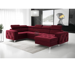 Rohová sedacia súprava ORION MAX III s funkciou spania 165x320x185 cm - červená, ľavá