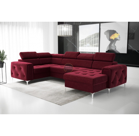 Rohová sedacia súprava ORION MAX III s funkciou spania 165x320x185 cm - červená, ľavá Rohová sedacia súprava ORION MAX III s funkciou spania 165x320x185 cm - červená, ľavá