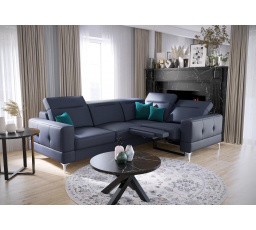 Rohová sedacia súprava MALIBU, relax prírodná koža 185x250 cm - pravá, prírodná koža - voliteľná farba