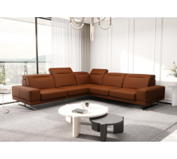 Rohová Kožená sedacia súprava FIORE MAX 265x265 cm hrdzavá - Rýchle doručenie