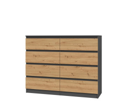 Komoda MALVÍNA M8 120, Antracit/dub artisan