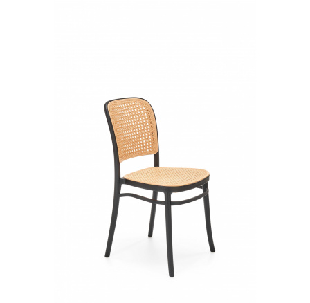 Jedálenská stolička stohovateľná K483, prírodná/čierna