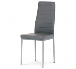 Jedálenská stolička, sivá koženka, sivý kov