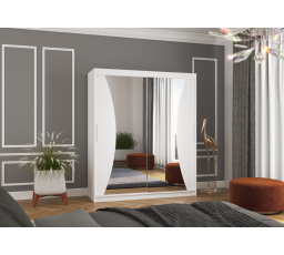 Posuvná skriňa so zrkadlom CHARLOTTE 180 Biela+Biela