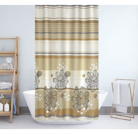 Kúpeľňový záves béžové kvety