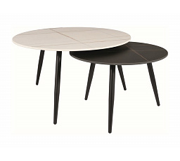 Sada konferenčných stolov KORA B, Biela/Čierny mat