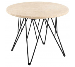 Konferenčný stolík Prunus 55 cm travertín/ čierny