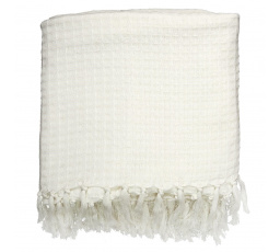 Prehoz/Prikrývka Waffle biela 150x200cm