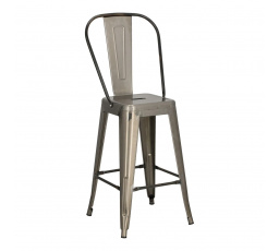 Hoker Paris Back 66cm metaliczny          inspirowany Tolix