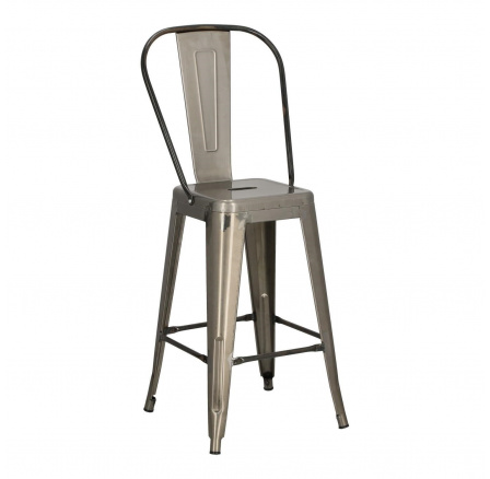 Barová stolička Paris Back 66 cm kovová inšpirovaná Tolix