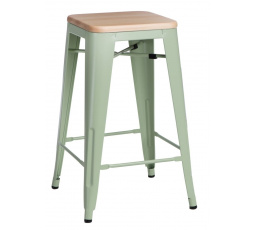 Barová stolička Paris Wood 65cm zelená borovica prírodná