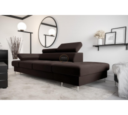 Sofa GALAXY II leňoška 235 cm - hnedá, pravá strana