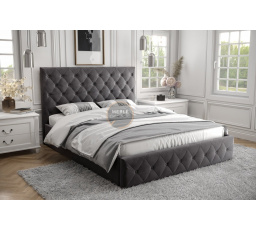 Posteľ ROMA - 160x200, Kovová na plynových zdvihákoch, sivá