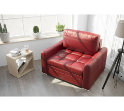 Kreslo VERONA prírodná koža - červená koža