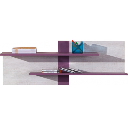 Regál NEXT - NX15, biela borovica + fialová