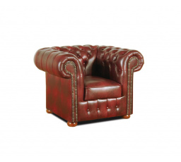 Kreslo Chesterfield Classic 1 koža bordó