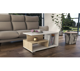 Konferenčný stolík PABLO, Dub sonoma/biela
