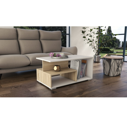 Konferenčný stolík PABLO, Dub sonoma/biela