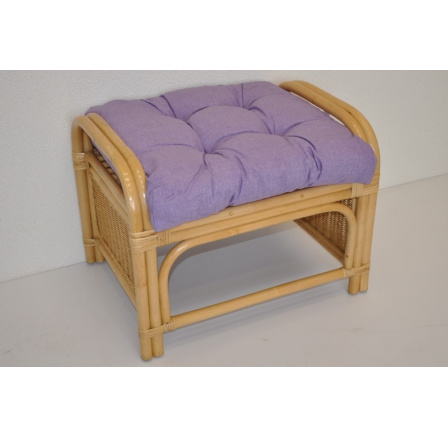 Ratanová stolička Ušný medový vankúš fialové zvýraznenia