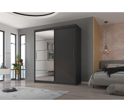 Posuvná skriňa so zrkadlom ESTI 180 Antracit+Antracit