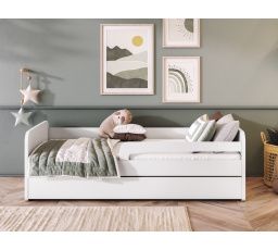 Detská posteľ DUULI I 160x80 cm s matracom, Biela