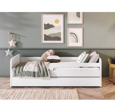 Detská posteľ DUULI I 160x80 cm s matracom, Biela Detská posteľ DUULI I 160x80 cm s matracom, Biela