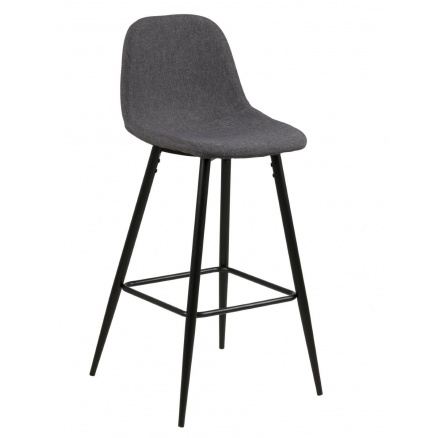 Barová stolička Wilma vysoká tmavo sivá / čierna